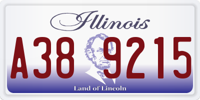 IL license plate A389215