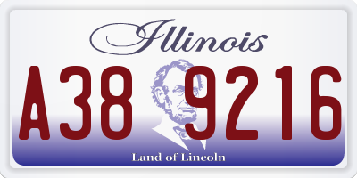IL license plate A389216