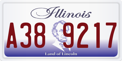 IL license plate A389217