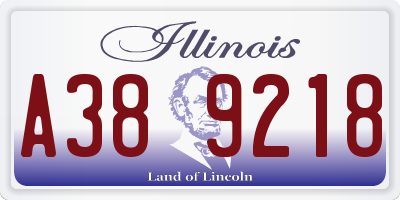 IL license plate A389218