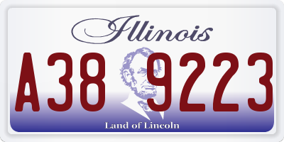 IL license plate A389223