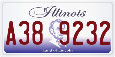IL license plate A389232