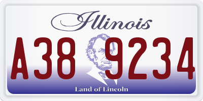 IL license plate A389234