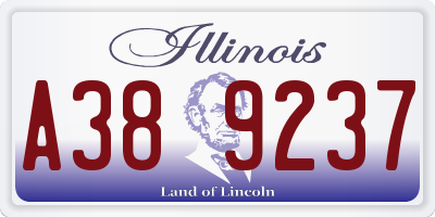 IL license plate A389237