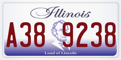 IL license plate A389238