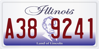 IL license plate A389241