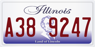 IL license plate A389247