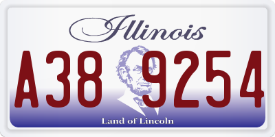 IL license plate A389254