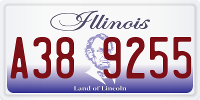 IL license plate A389255