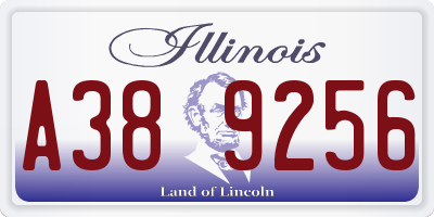IL license plate A389256