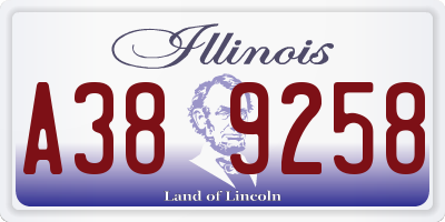 IL license plate A389258