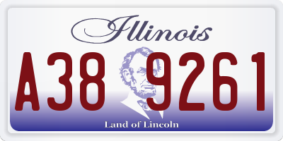 IL license plate A389261