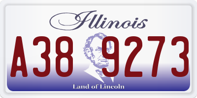 IL license plate A389273