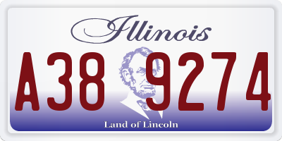 IL license plate A389274