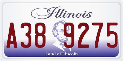 IL license plate A389275