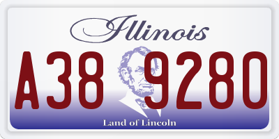 IL license plate A389280
