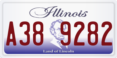 IL license plate A389282