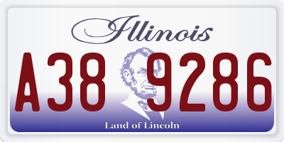 IL license plate A389286