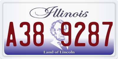 IL license plate A389287