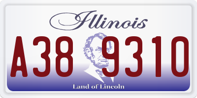 IL license plate A389310