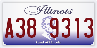 IL license plate A389313