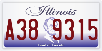 IL license plate A389315
