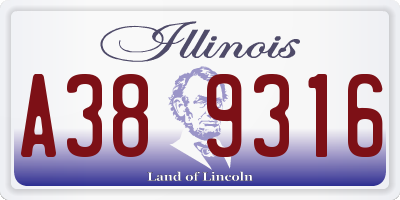 IL license plate A389316