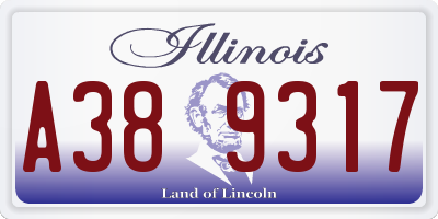 IL license plate A389317