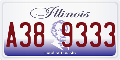 IL license plate A389333