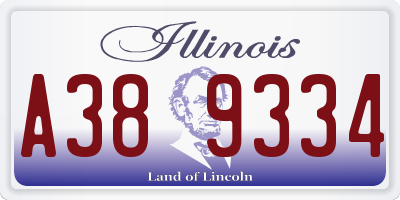 IL license plate A389334