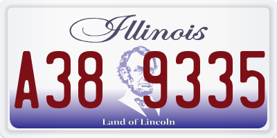 IL license plate A389335