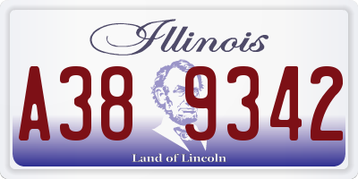 IL license plate A389342