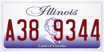 IL license plate A389344