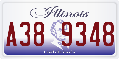 IL license plate A389348