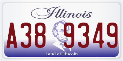 IL license plate A389349