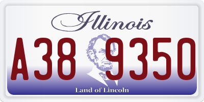 IL license plate A389350