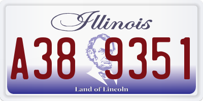 IL license plate A389351