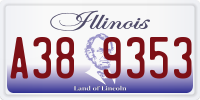 IL license plate A389353