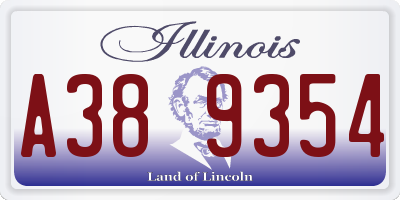 IL license plate A389354
