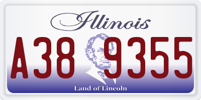 IL license plate A389355