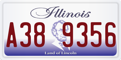IL license plate A389356