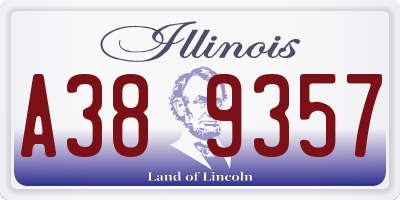 IL license plate A389357