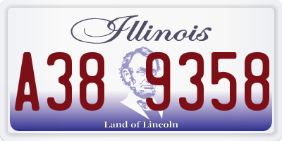 IL license plate A389358