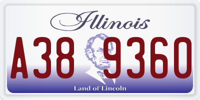 IL license plate A389360