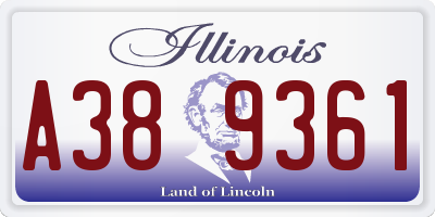 IL license plate A389361