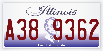 IL license plate A389362