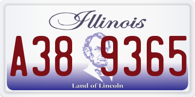 IL license plate A389365
