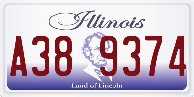 IL license plate A389374