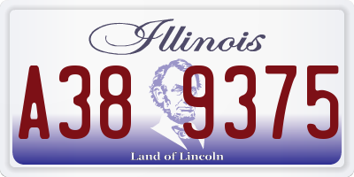 IL license plate A389375
