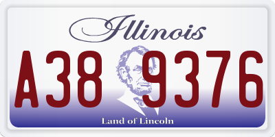IL license plate A389376